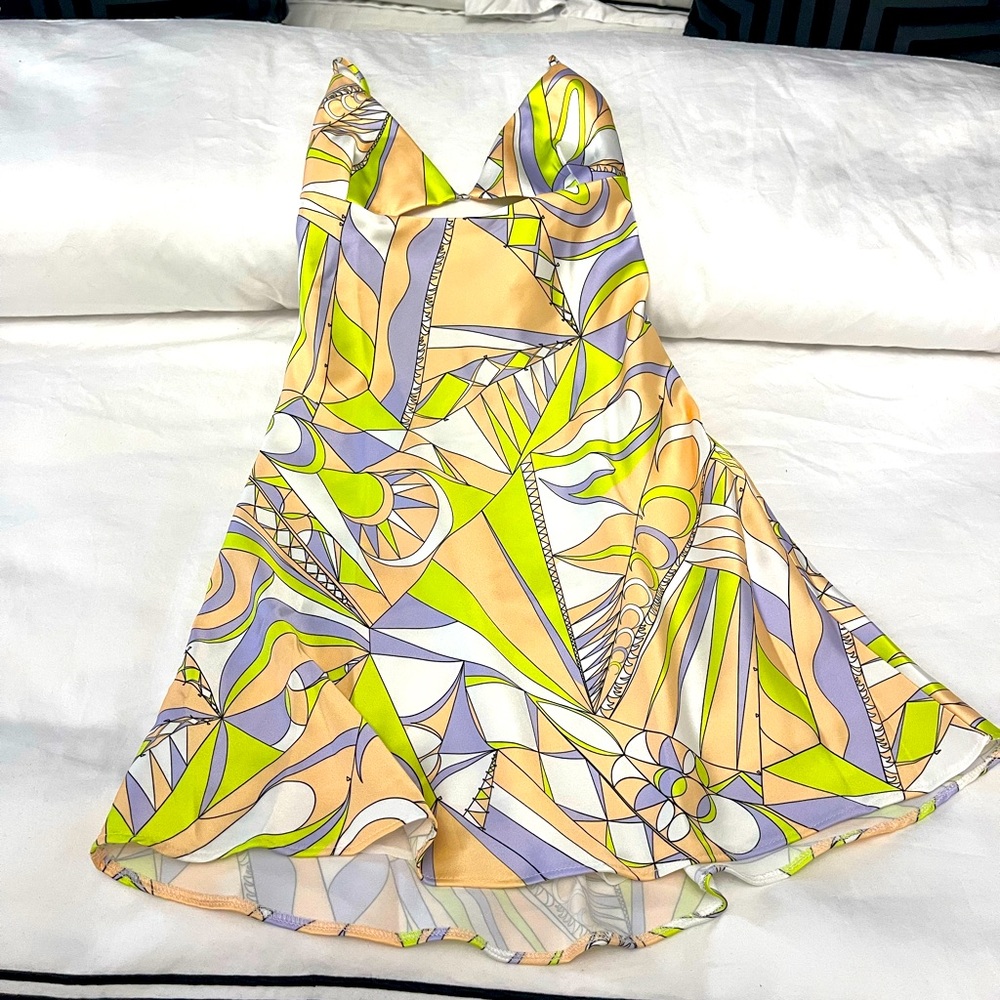 ZARA Printed Satin Dress with Cut-out
detail
New